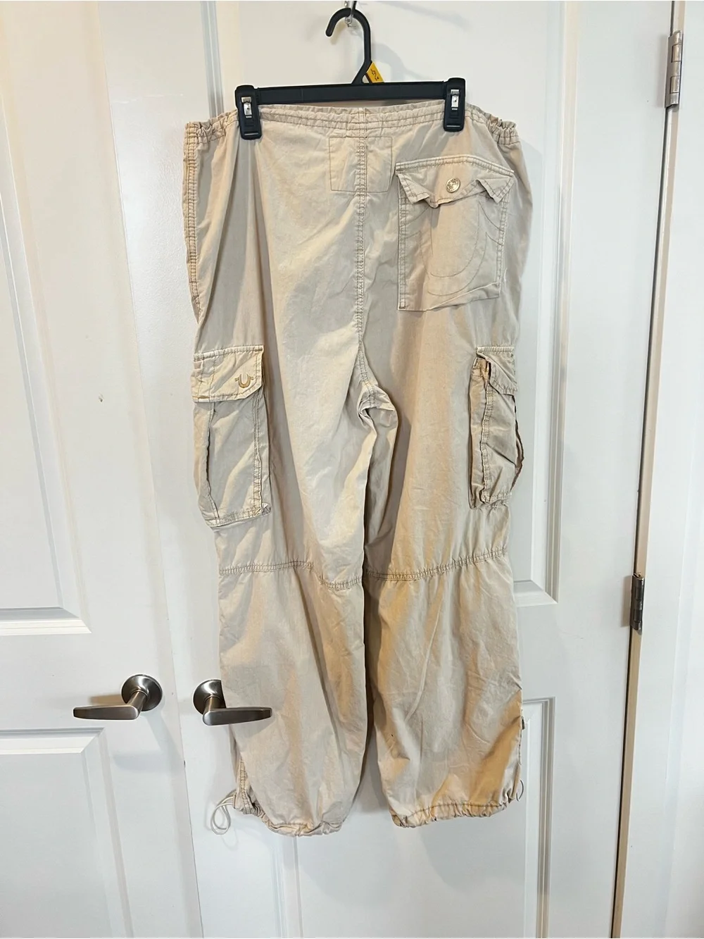 True Religion Men's Cargo Pants in Beige - Lightweight Casual Workwear